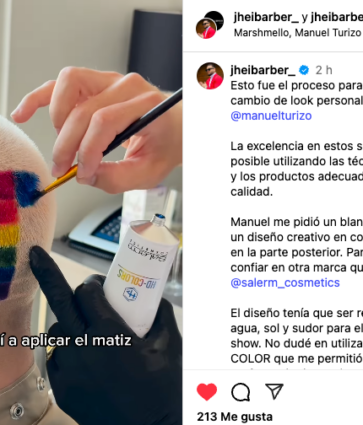El estilista Jhei Barber firma el nuevo look de Manuel Turizo con productos de Salerm Cosmetics