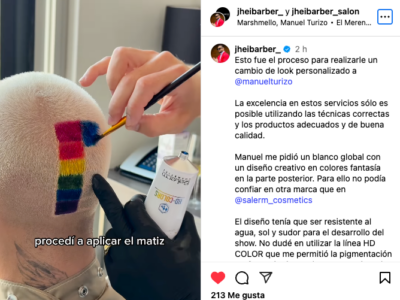 El estilista Jhei Barber firma el nuevo look de Manuel Turizo con productos de Salerm Cosmetics