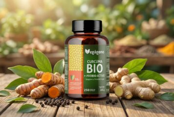 Cúrcuma con jengibre y pimienta negra Bio con probióticos y prebióticos, la fórmula avanzada de VEGAGENO